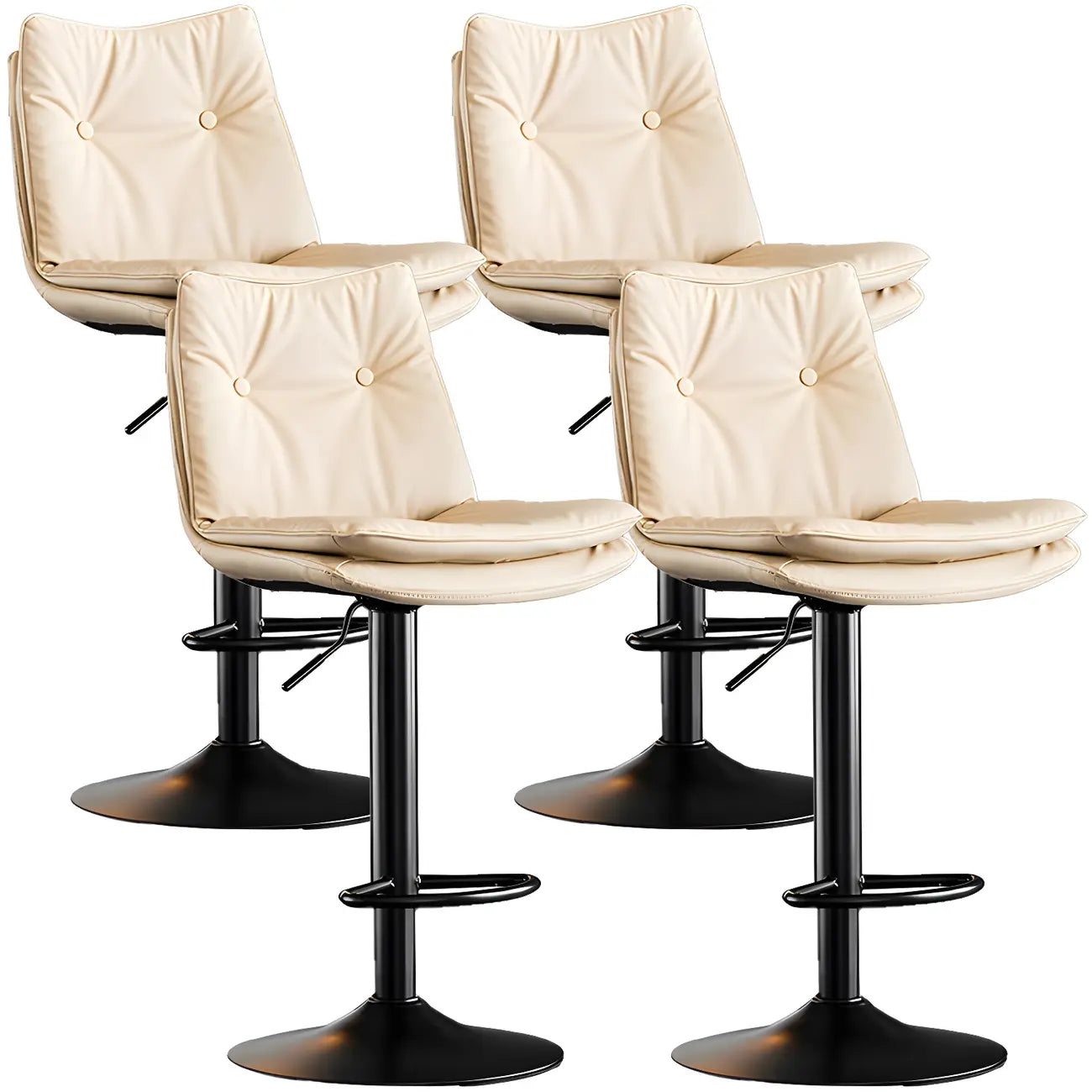 Tabourets de bar pivotants en cuir réglables modernes
