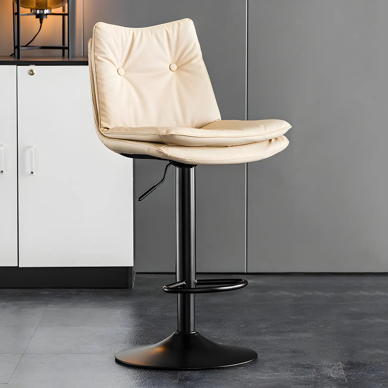 Tabourets de bar pivotants en cuir réglables modernes