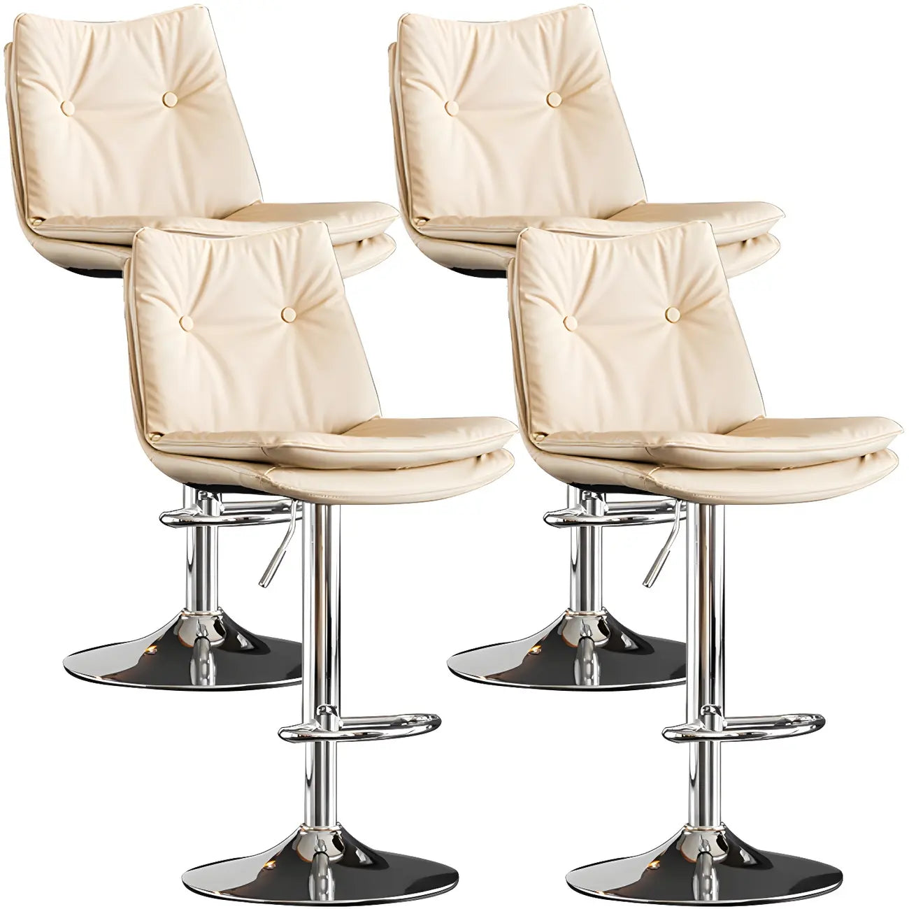 Tabourets de bar pivotants en cuir réglables modernes