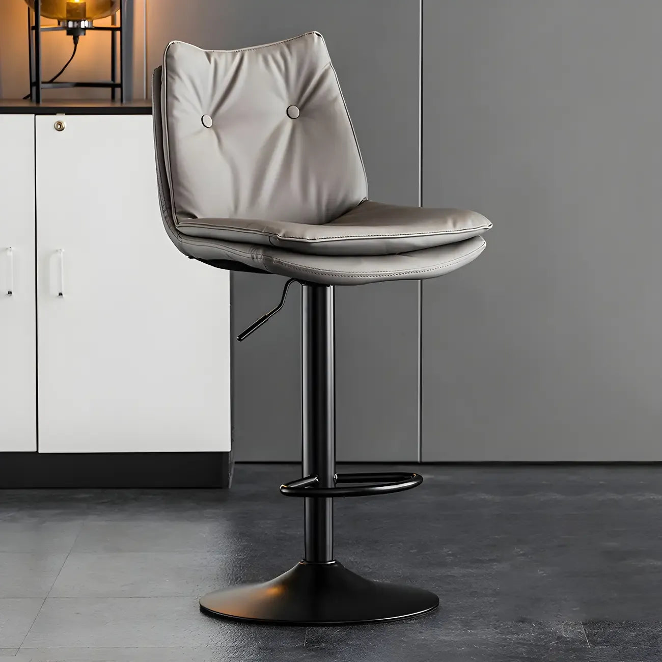 Tabourets de bar pivotants en cuir réglables modernes