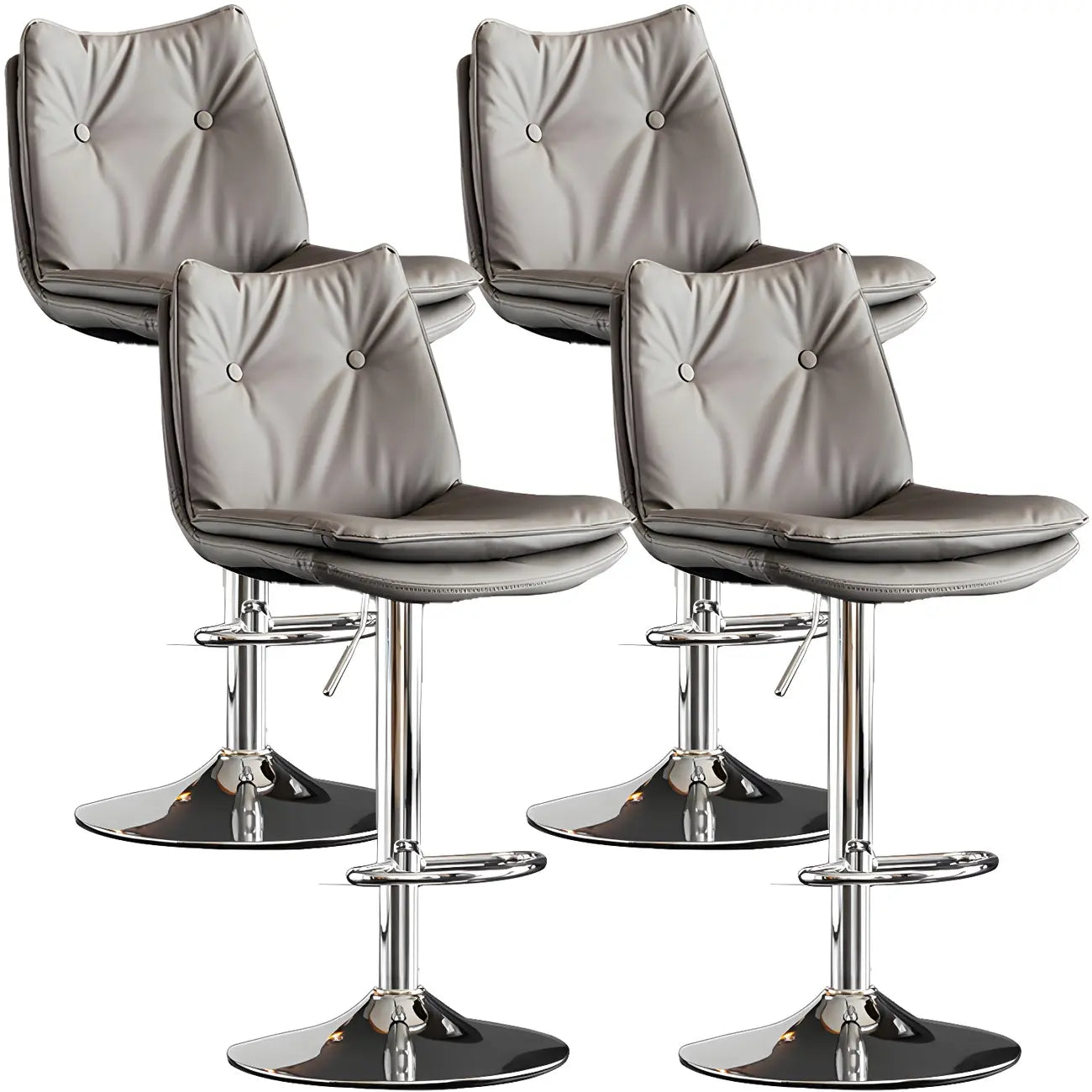 Tabourets de bar pivotants en cuir réglables modernes