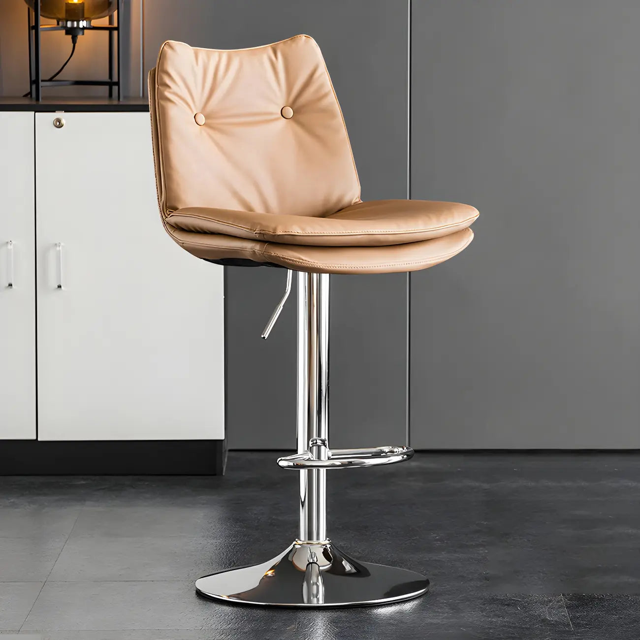 Tabourets de bar pivotants en cuir réglables modernes