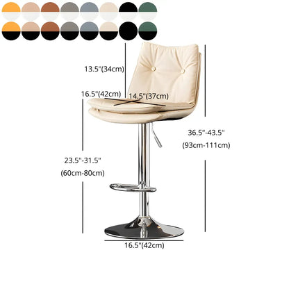 Tabourets de bar pivotants en cuir réglables modernes