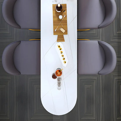 Table de bar moderne en faux marbre avec structure en métal pour la cuisine