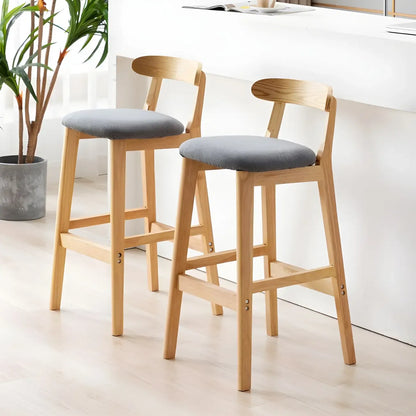 Tabouret de bar minimaliste moderne en bois, confort amélioré