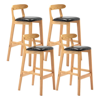 Tabouret de bar minimaliste moderne en bois, confort amélioré