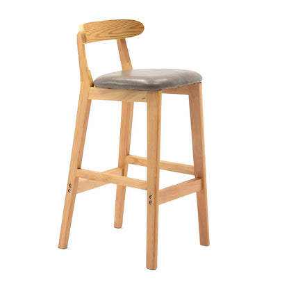 Tabouret de bar minimaliste moderne en bois, confort amélioré
