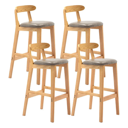 Tabouret de bar minimaliste moderne en bois, confort amélioré