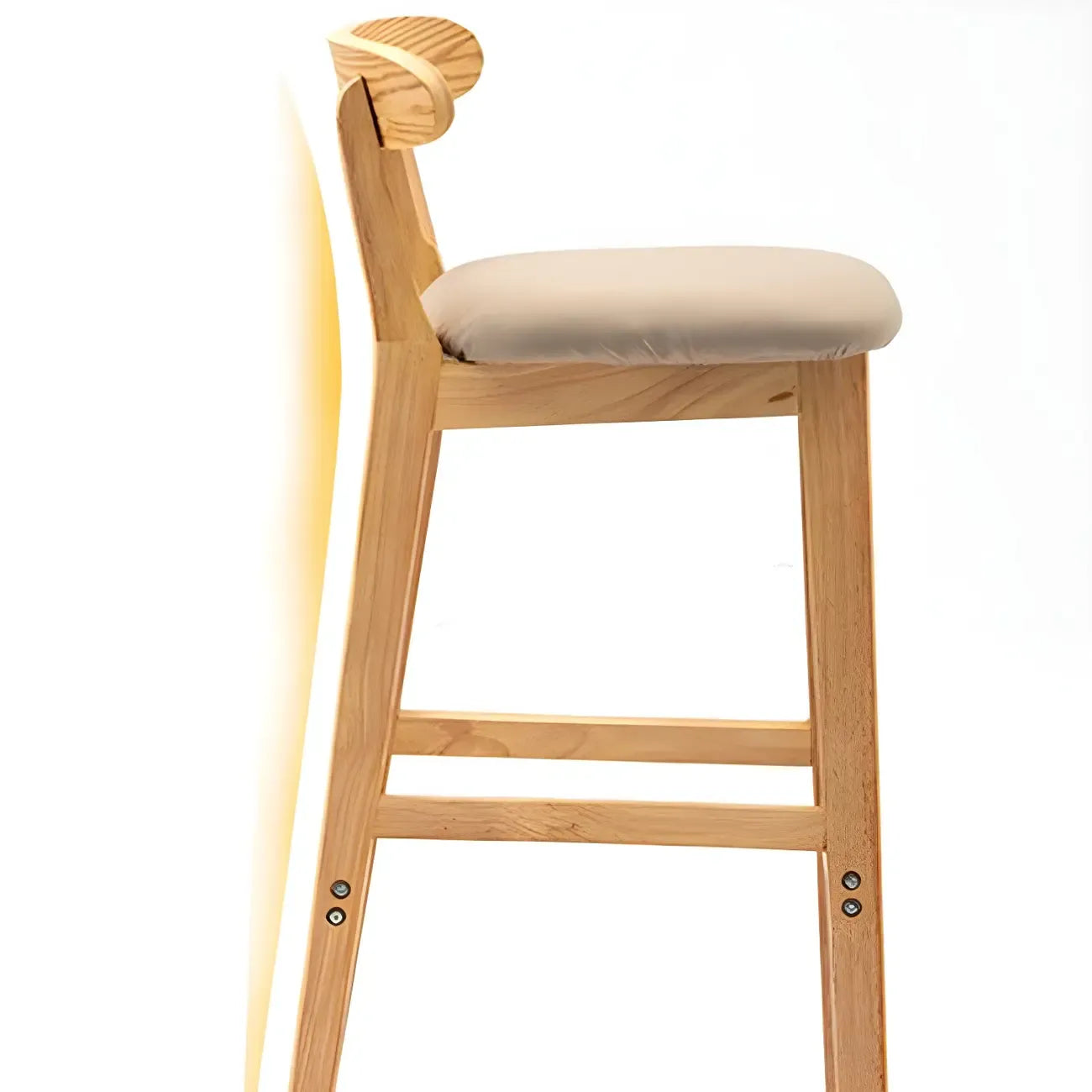Tabouret de bar minimaliste moderne en bois, confort amélioré