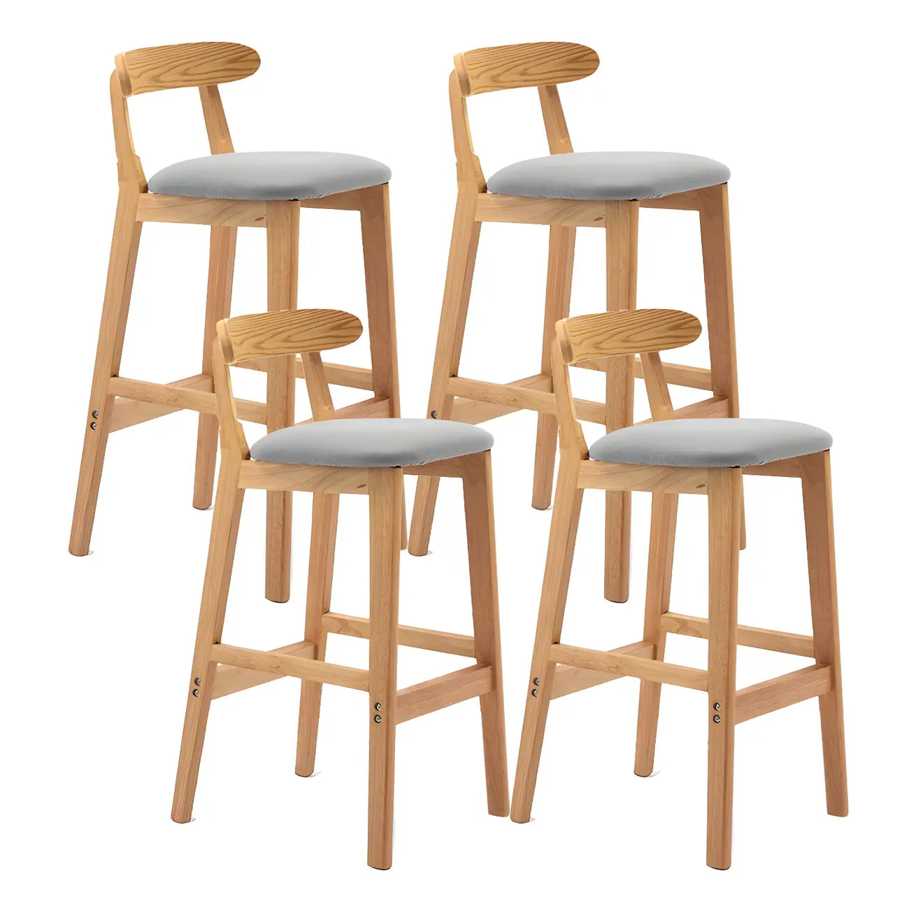 Tabouret de bar minimaliste moderne en bois, confort amélioré