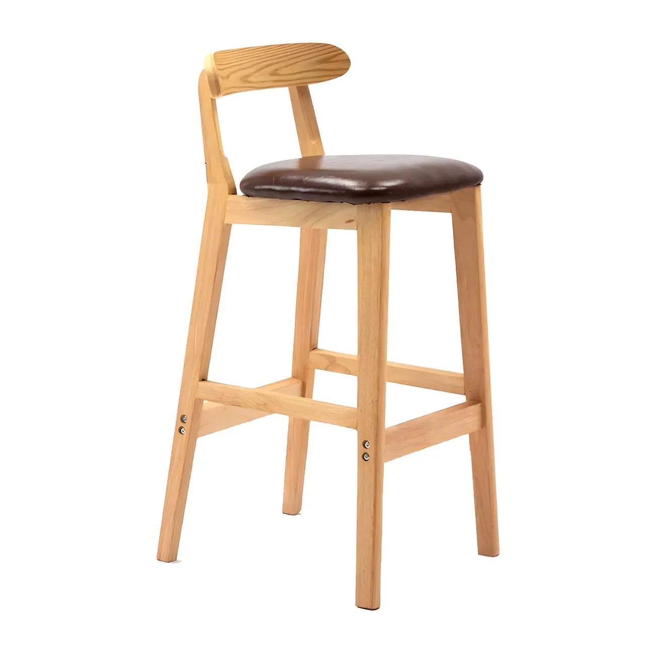 Tabouret de bar minimaliste moderne en bois, confort amélioré
