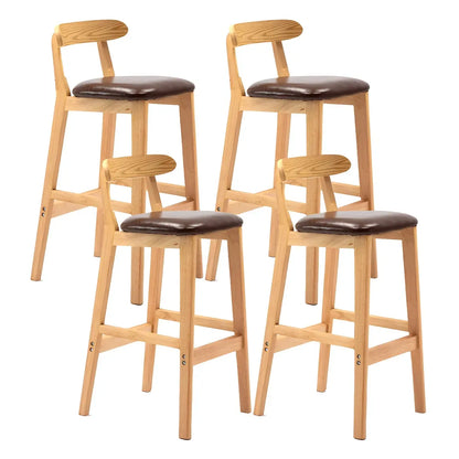 Tabouret de bar minimaliste moderne en bois, confort amélioré