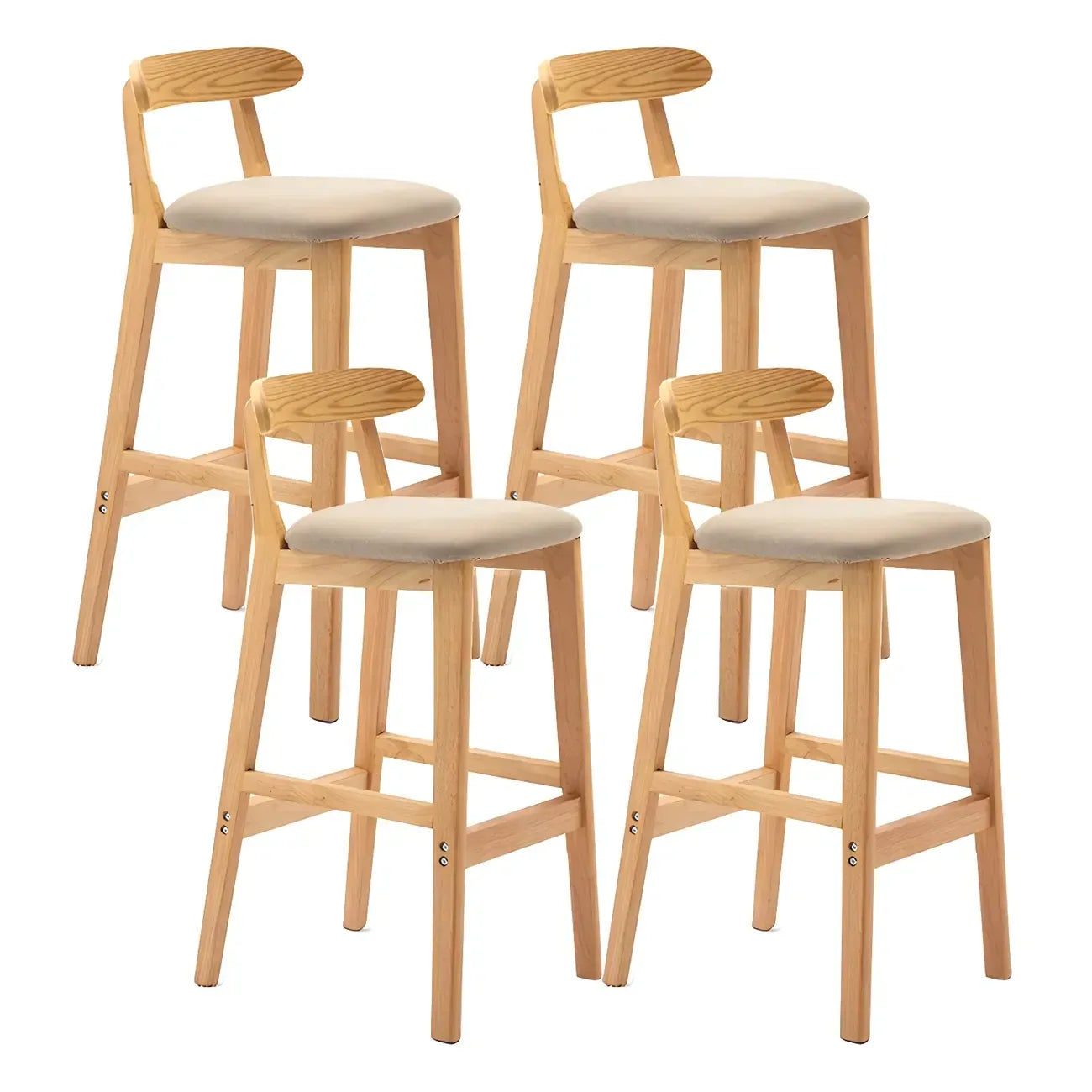 Tabouret de bar minimaliste moderne en bois, confort amélioré