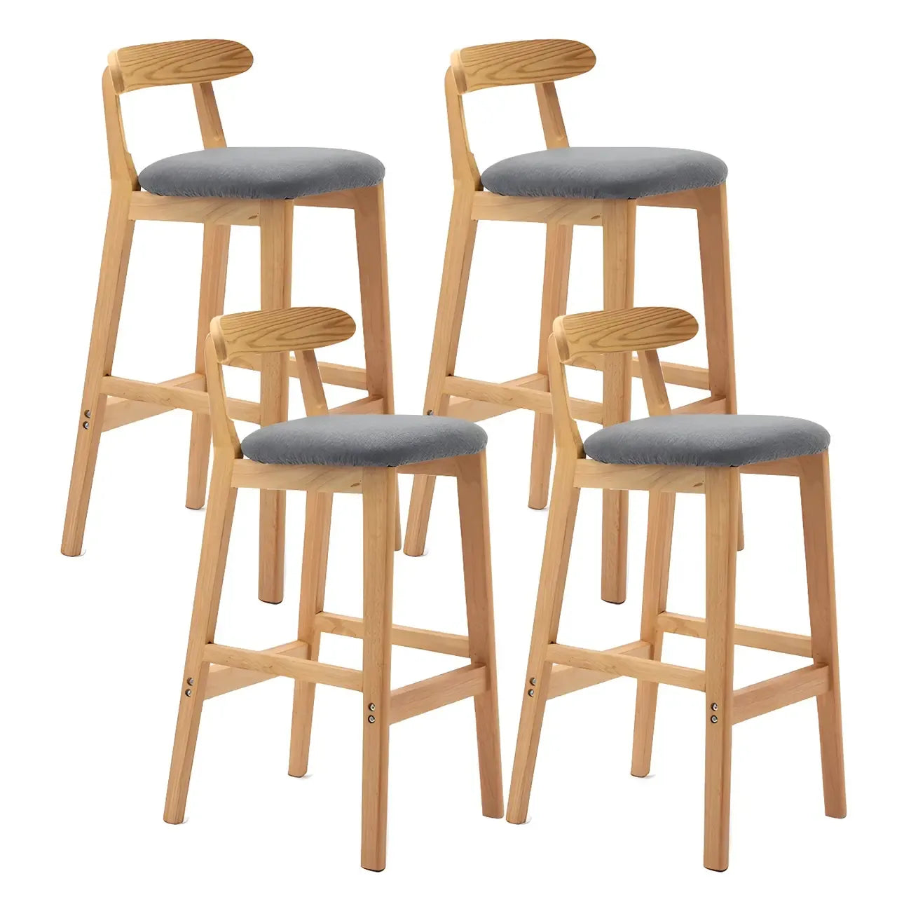 Tabouret de bar minimaliste moderne en bois, confort amélioré