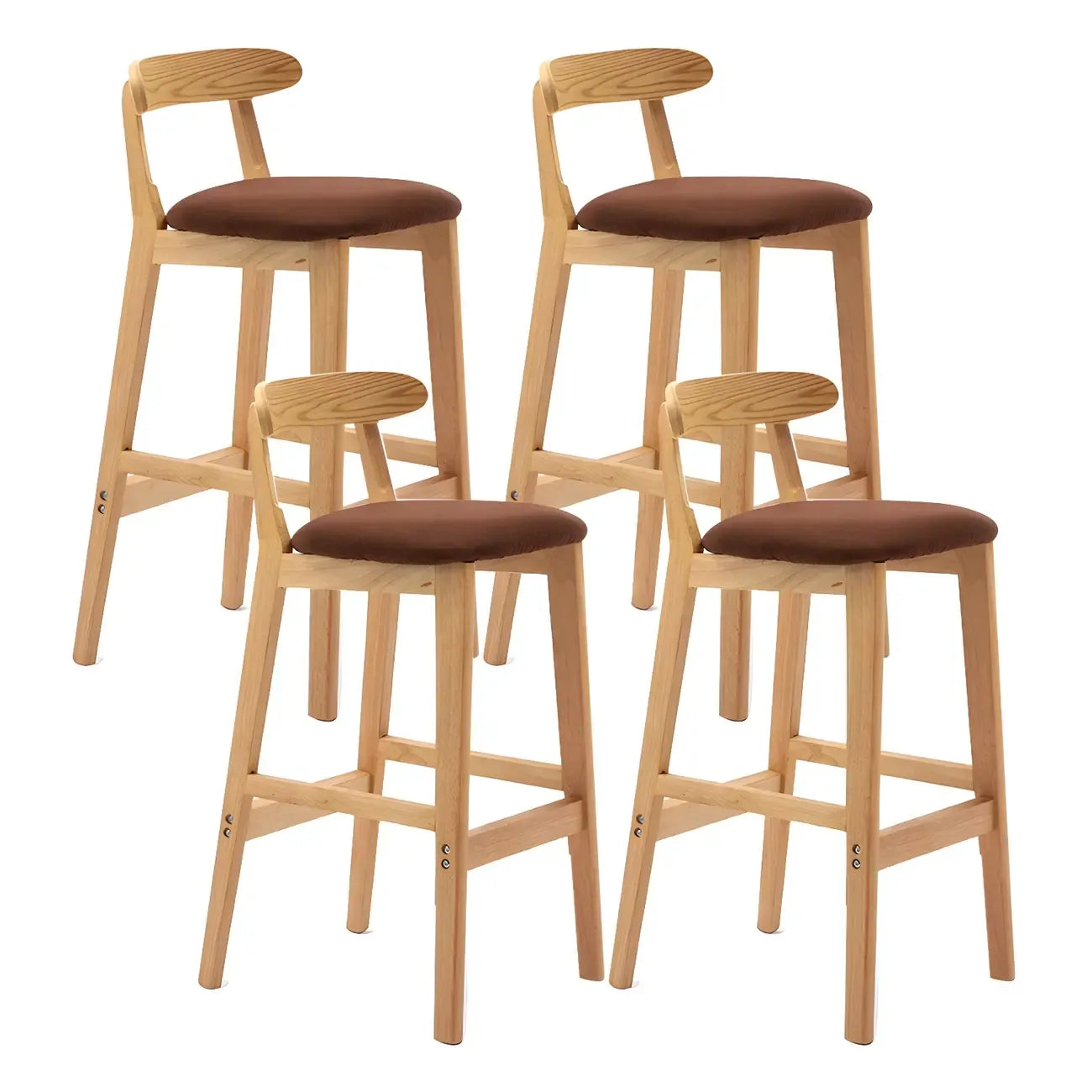 Tabouret de bar minimaliste moderne en bois, confort amélioré
