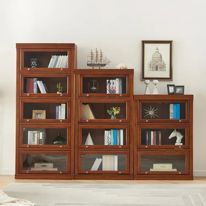 Bibliothèque verticale moderne en bois avec rangement