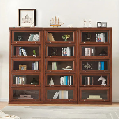 Bibliothèque verticale moderne en bois avec rangement