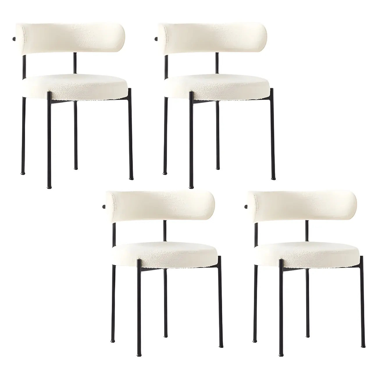 Chaises de salle à manger contemporaines recouvertes de tissu