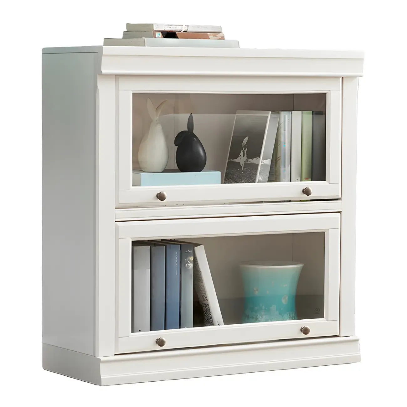 Bibliothèque verticale contemporaine à 3 niveaux en bois blanc