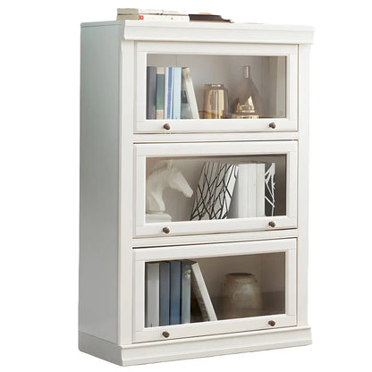 Bibliothèque verticale contemporaine à 3 niveaux en bois blanc
