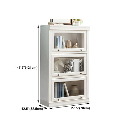 Bibliothèque verticale contemporaine à 3 niveaux en bois blanc