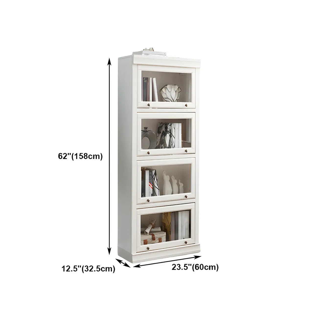 Bibliothèque verticale contemporaine à 3 niveaux en bois blanc