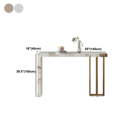 Tables de bar rectangulaires Glam Pandora en pierre dorée