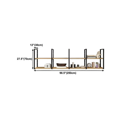 Étagère murale industrielle à 3 niveaux en bois