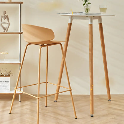 Table de bar carrée petite hauteur en bois naturel