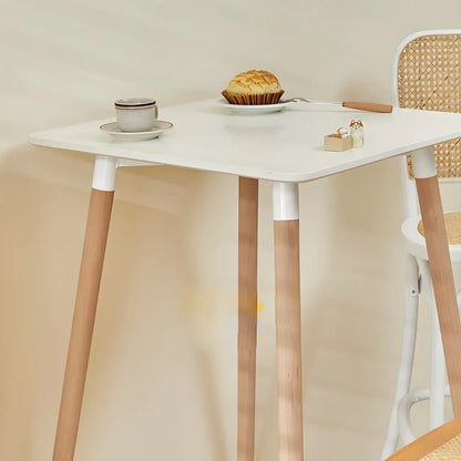Table de bar carrée petite hauteur en bois naturel