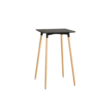 Table de bar carrée petite hauteur en bois naturel