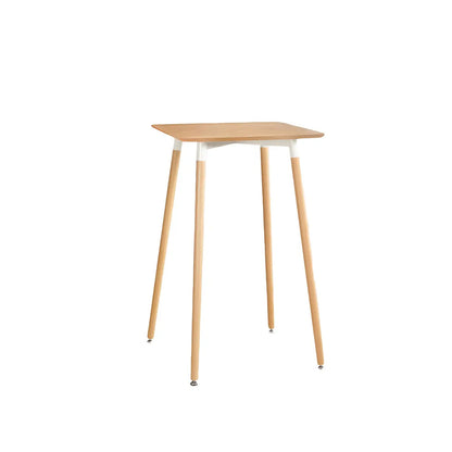 Table de bar carrée petite hauteur en bois naturel