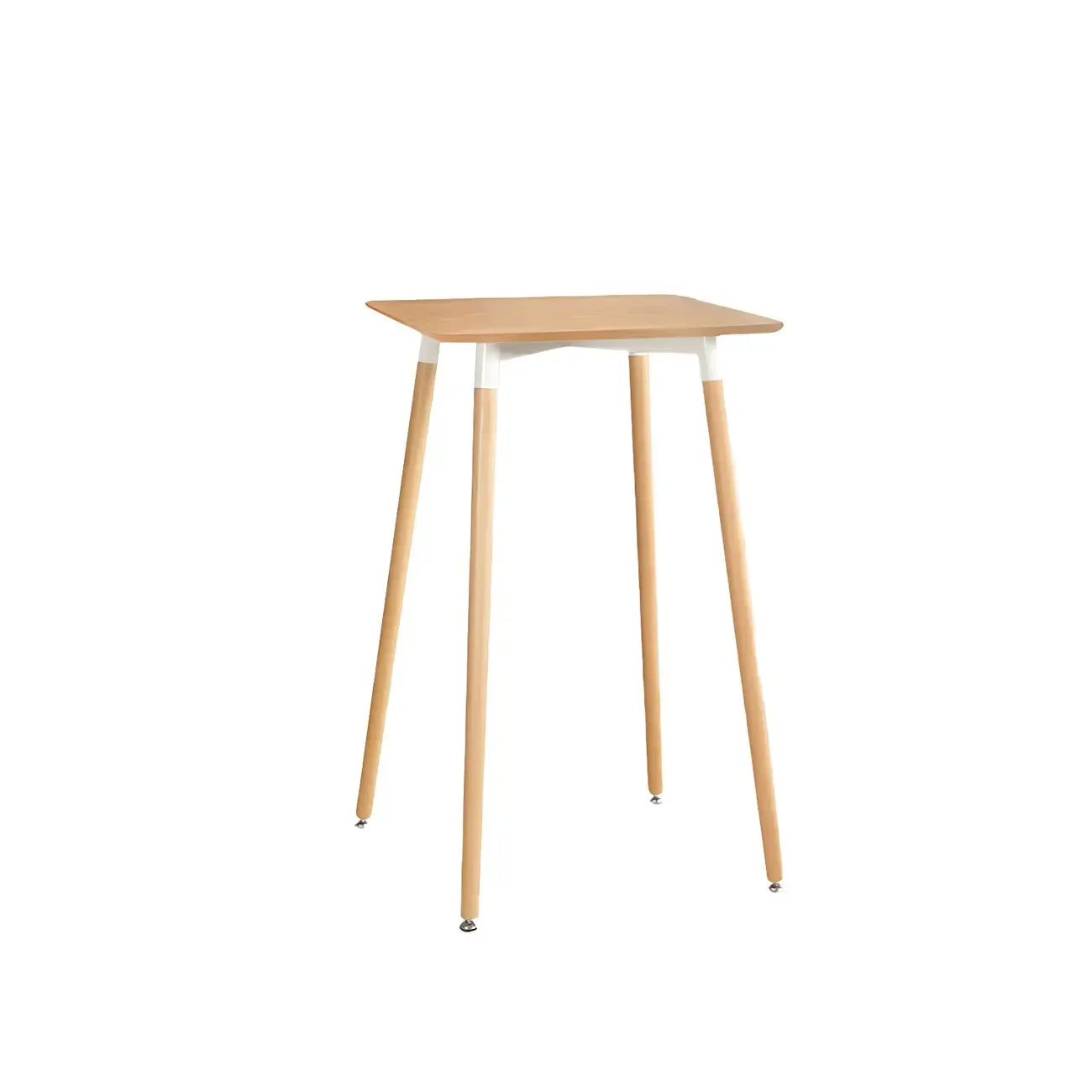 Table de bar carrée petite hauteur en bois naturel