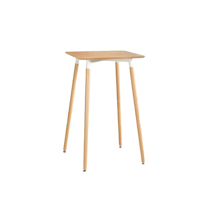Table de bar carrée petite hauteur en bois naturel