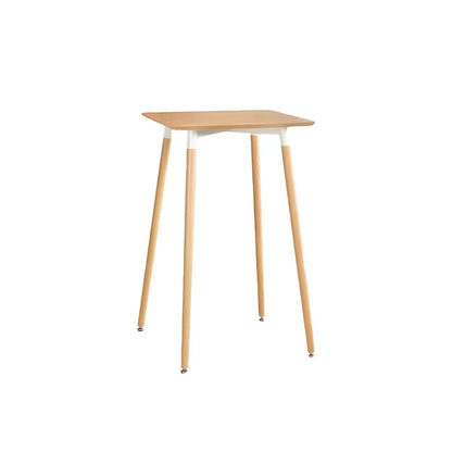 Table de bar carrée petite hauteur en bois naturel