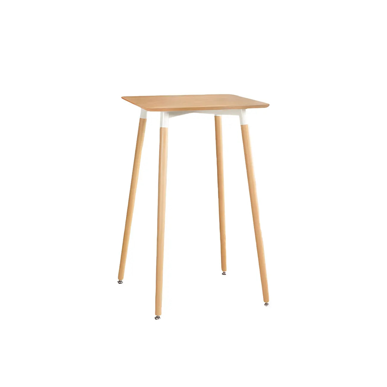 Table de bar carrée petite hauteur en bois naturel
