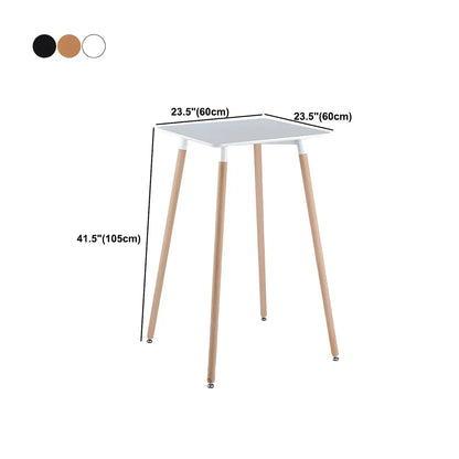 Table de bar carrée petite hauteur en bois naturel
