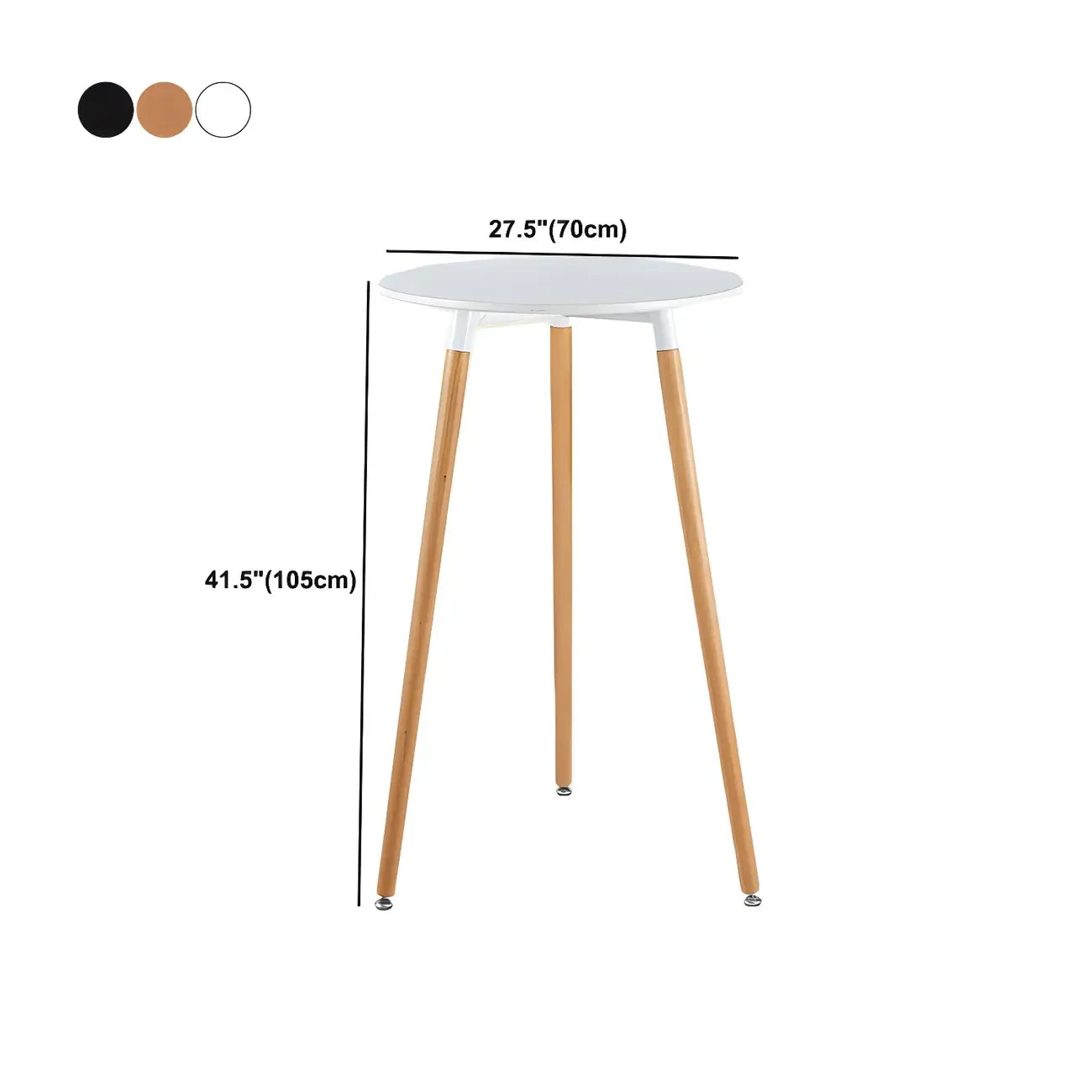 Table de bar carrée petite hauteur en bois naturel