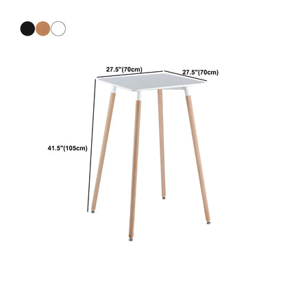 Table de bar carrée petite hauteur en bois naturel