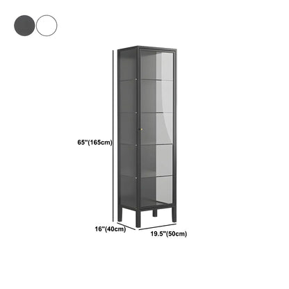 Élégante vitrine moderne en métal noir et verre.
