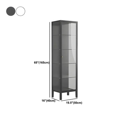 Élégante vitrine moderne en métal noir et verre.