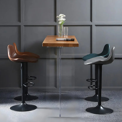 Tabourets de bar modernes en cuir réglables avec repose-pieds pour bar à domicile
