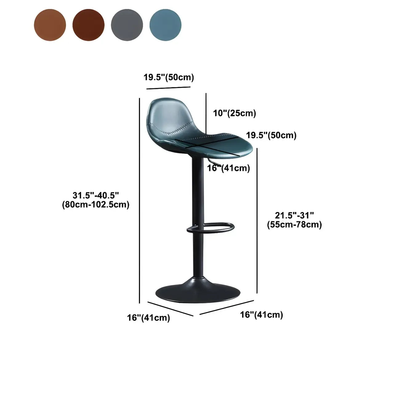 Tabourets de bar modernes en cuir réglables avec repose-pieds pour bar à domicile