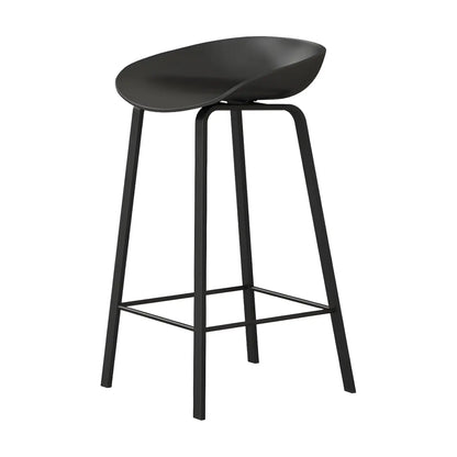 Tabouret de bar ergonomique au design élégant et contemporain en métal noir