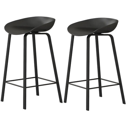 Tabouret de bar ergonomique au design élégant et contemporain en métal noir