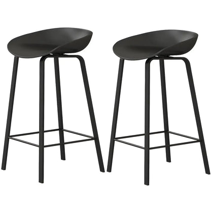 Tabouret de bar ergonomique au design élégant et contemporain en métal noir