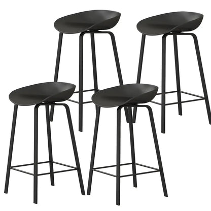 Tabouret de bar ergonomique au design élégant et contemporain en métal noir