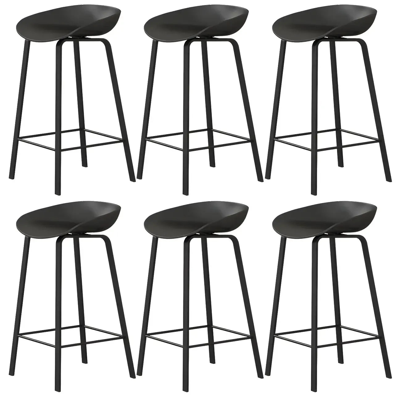 Tabouret de bar ergonomique au design élégant et contemporain en métal noir