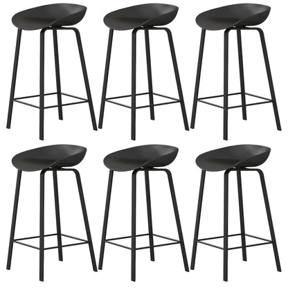 Tabouret de bar ergonomique au design élégant et contemporain en métal noir