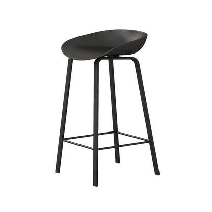 Tabouret de bar ergonomique au design élégant et contemporain en métal noir